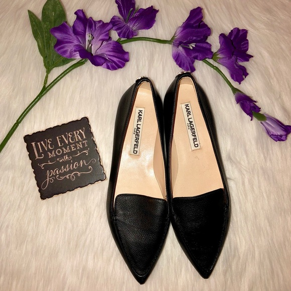 Karl Lagerfeld Shoes - Karl Lagerfeld”Destine”Leather Flats,Size-6.5M-Blk